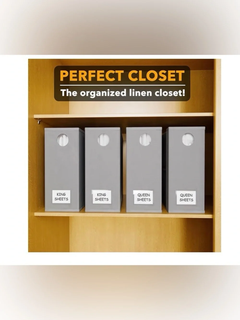 Grey Full, Queen and King Sheet Organizers - Set of 4